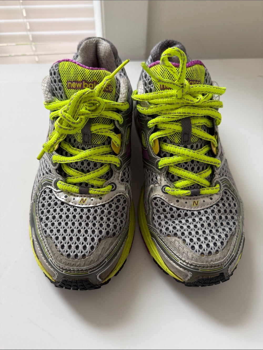 New Balance Gray & Neon Yellow Women's Running Sneakers